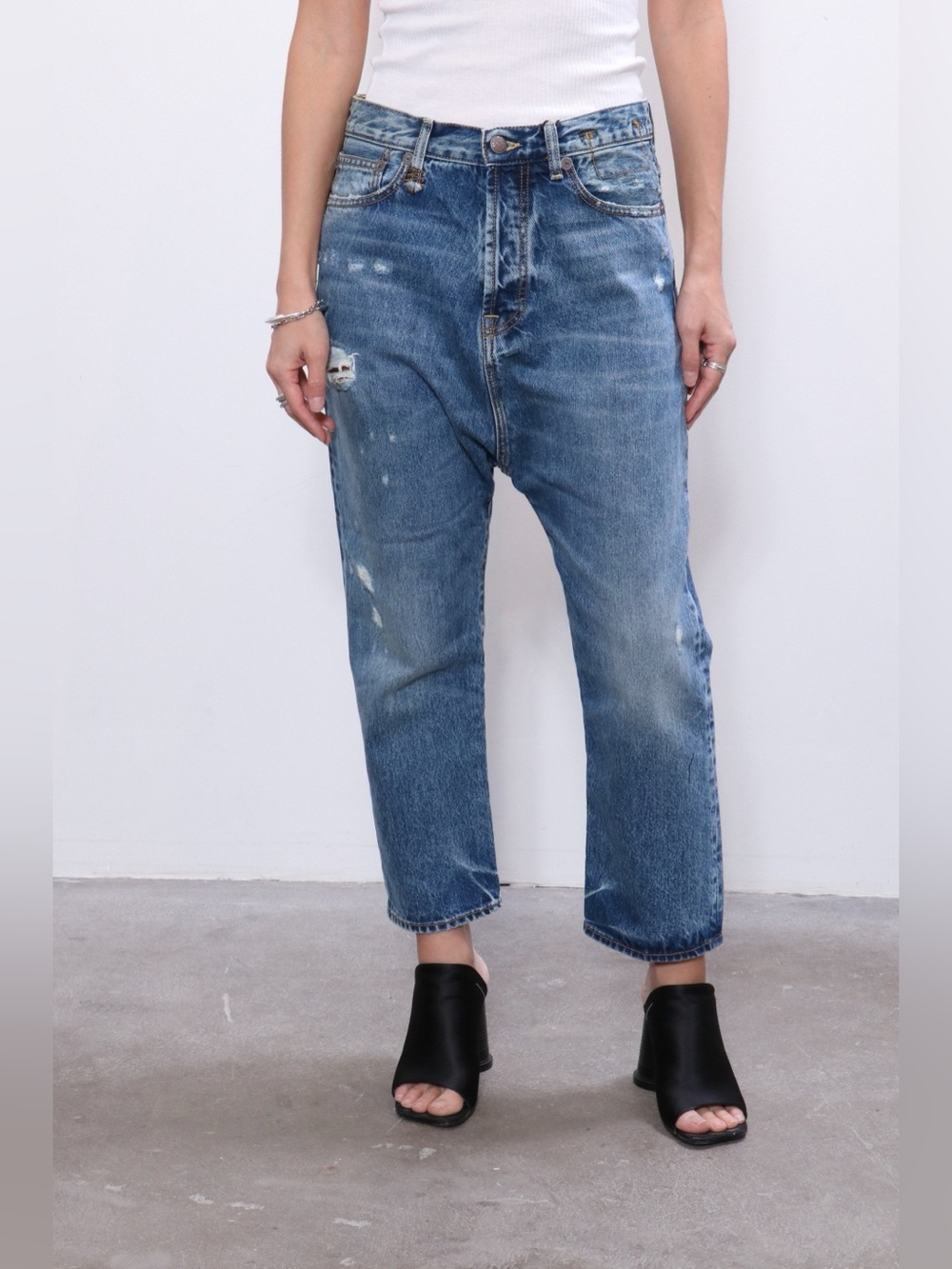 R13 tailored drop denim jeans